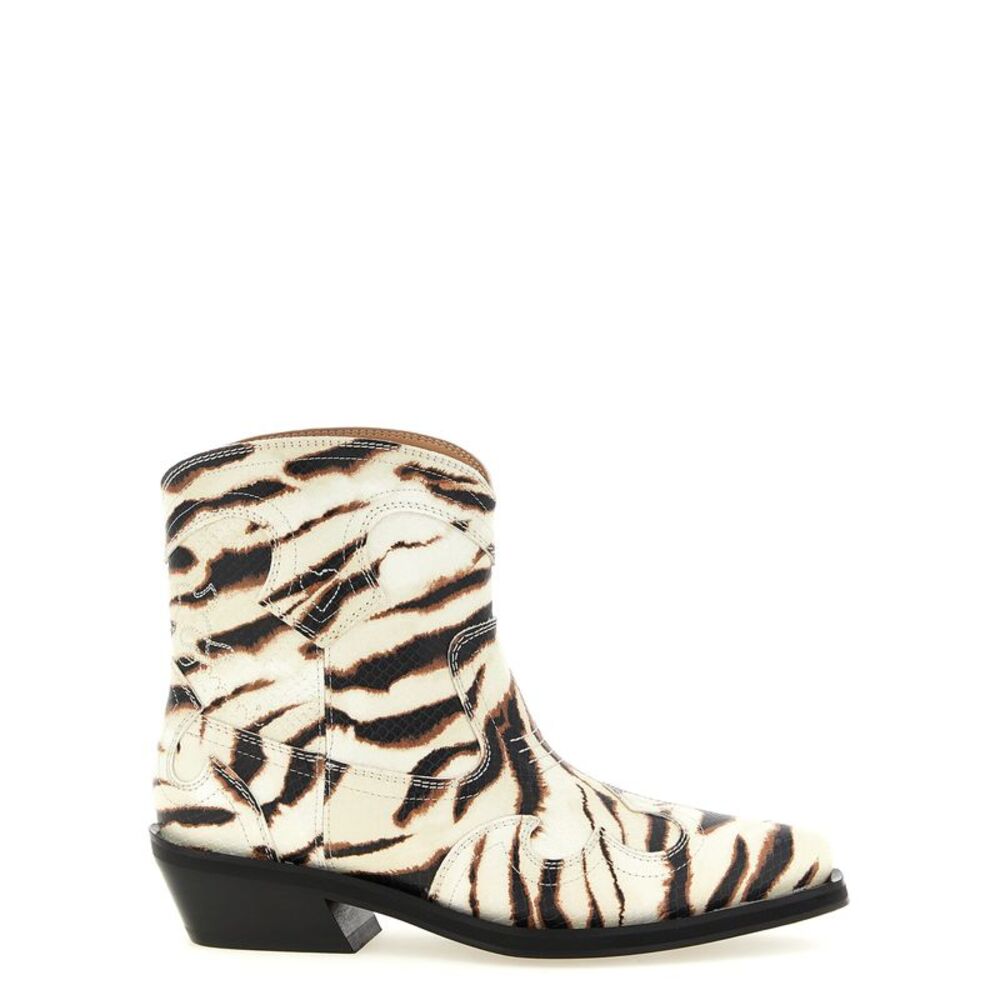 Ganni Beige Polyester Chelsea Women's Boots